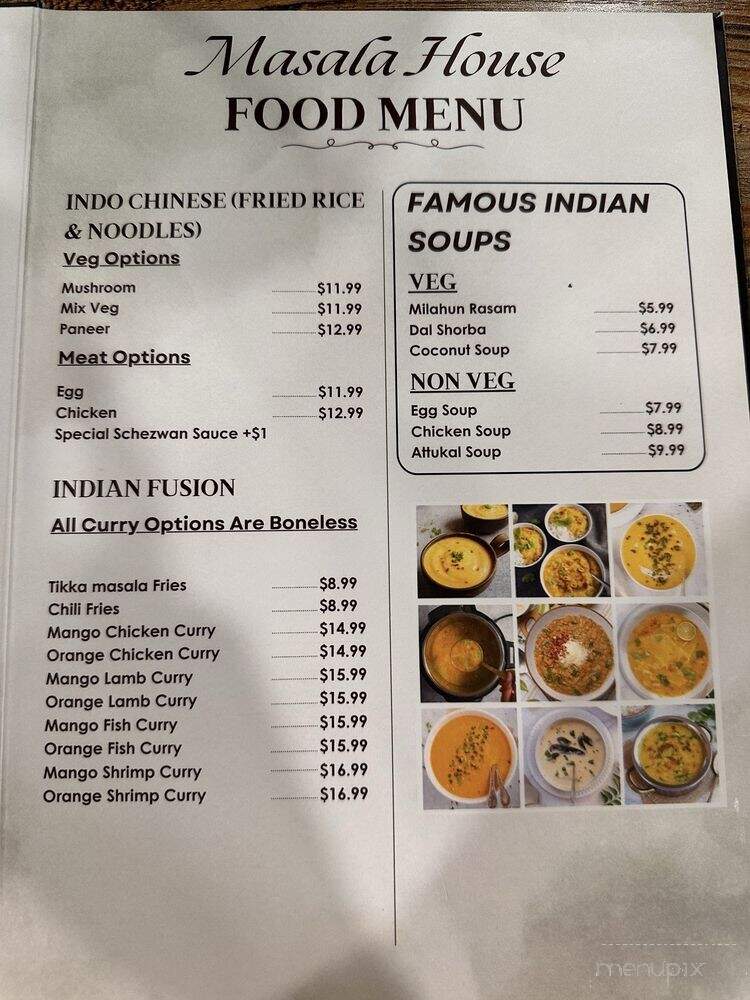 Masala House Indian Restaurant - San Diego, CA menu_pic