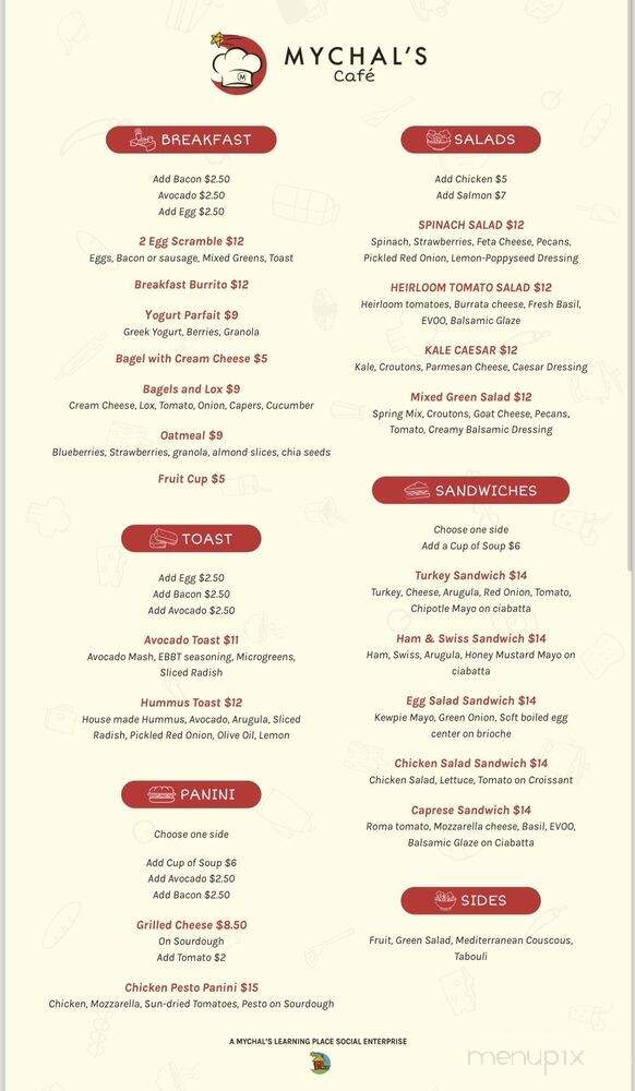 Mychal's Cafe - Redondo Beach, CA menu_pic