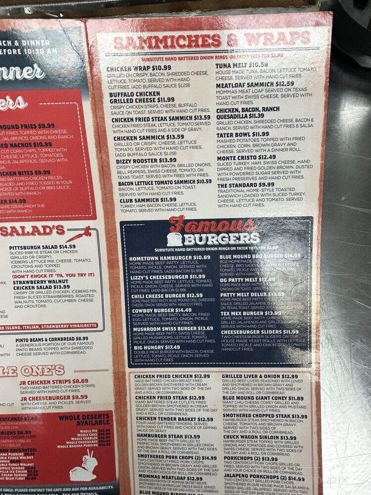 Blue Mound Cafe - Arlington, TX menu_pic