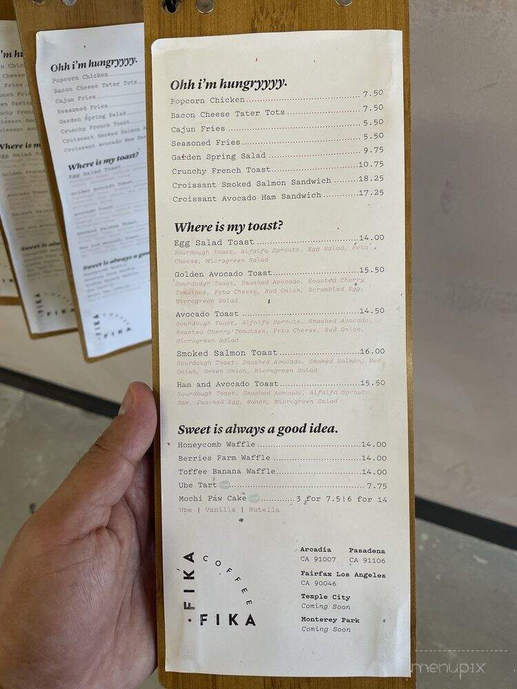 Fika Fika - Los Angeles, CA menu_pic