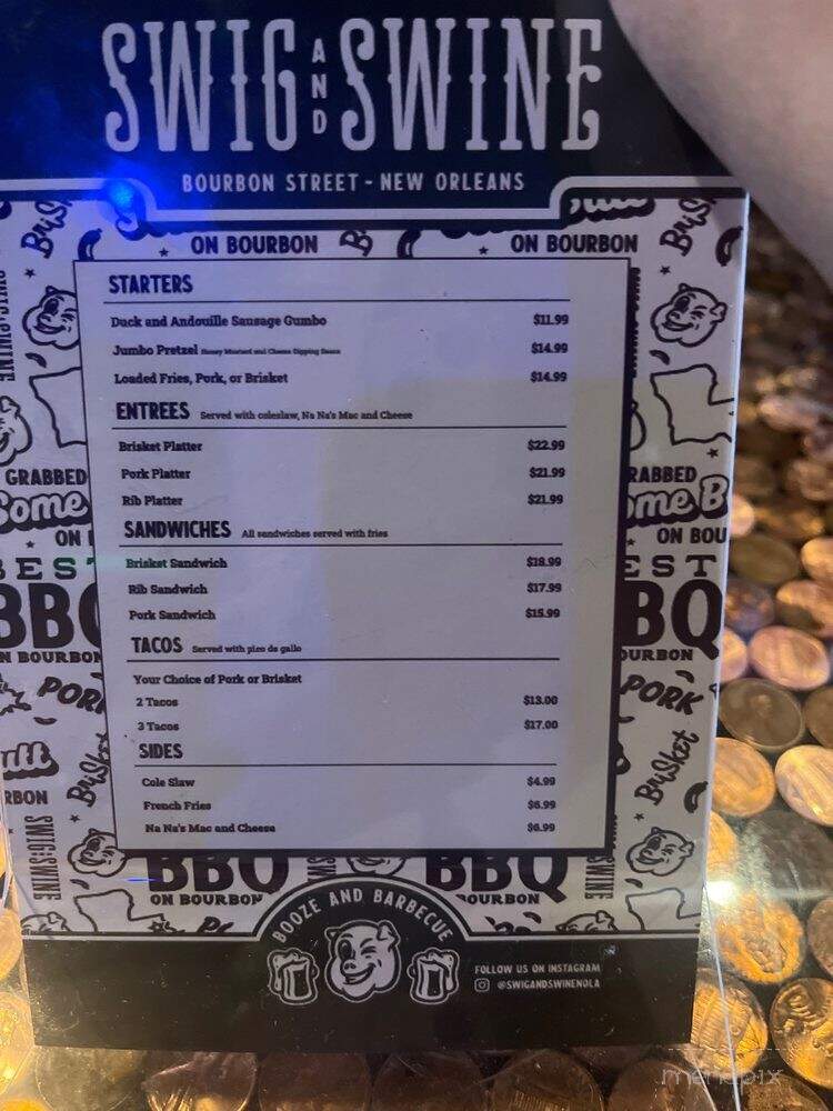 Swig and Swine Barbecue - New Orleans, LA menu_pic