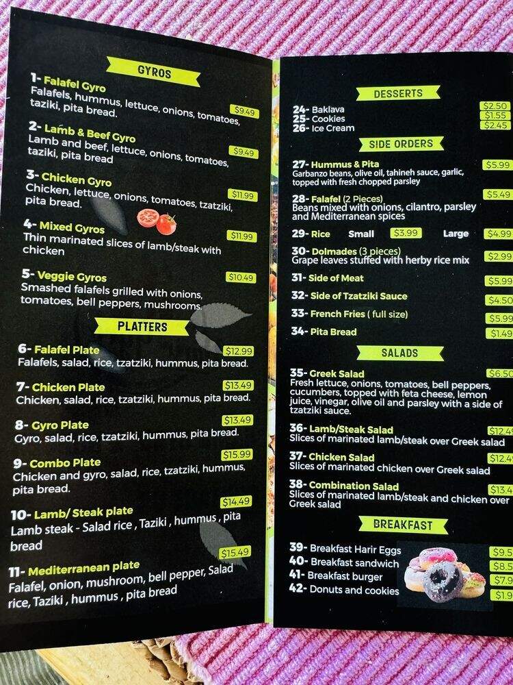 Harir Gyro & Burger - Orangevale, CA menu_pic