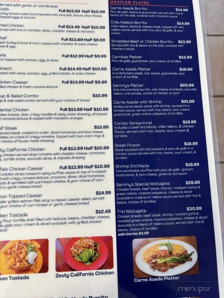 Sammy's Cafe - Calimesa, CA menu_pic