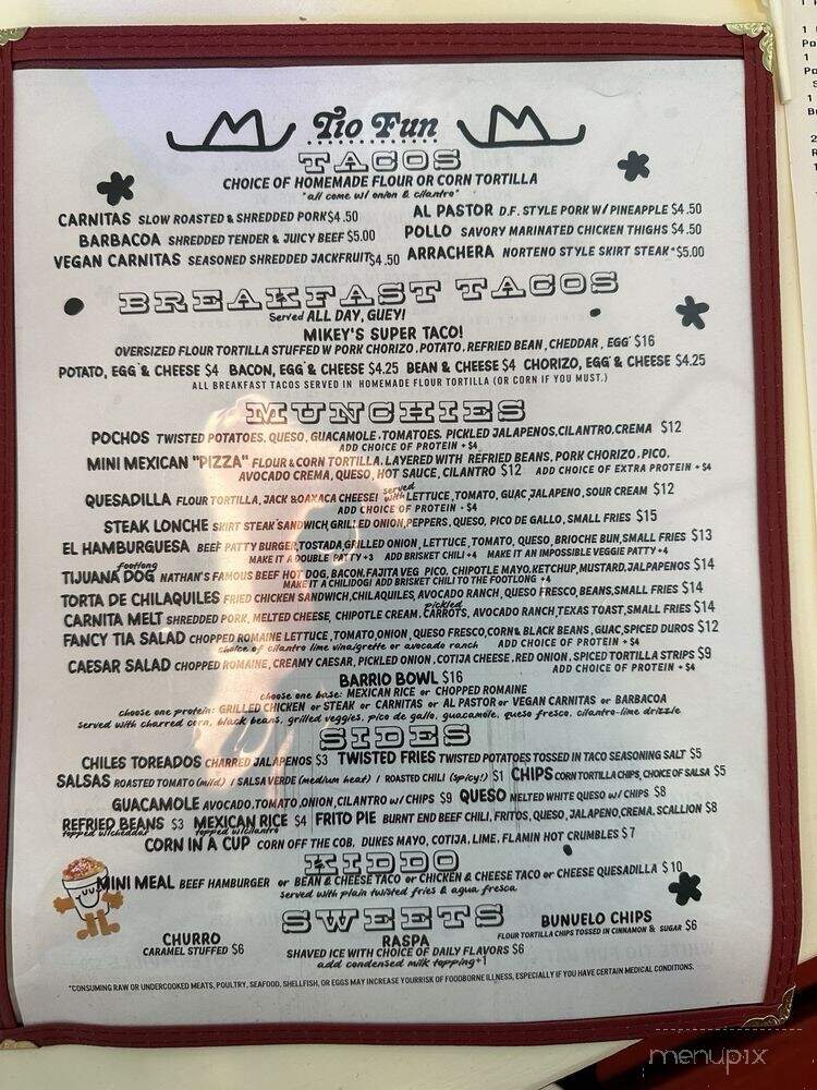 Tio Fun - Franklin, TN menu_pic