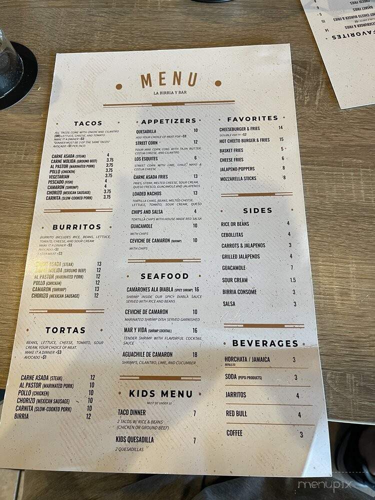 Oasis Mexican Grill - Lockport, IL menu_pic