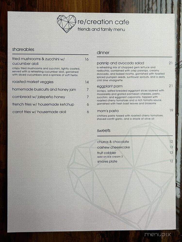 Recreation Cafe - Los Angeles, CA menu_pic