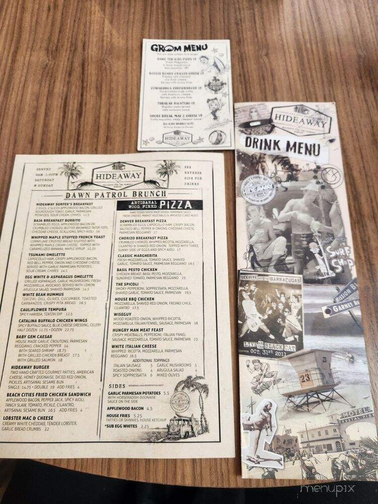 Hideaway - San Diego, CA menu_pic