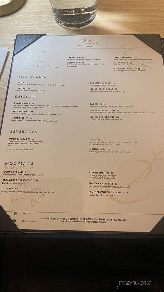 Clove Indian Cuisine - Renton, WA menu_pic