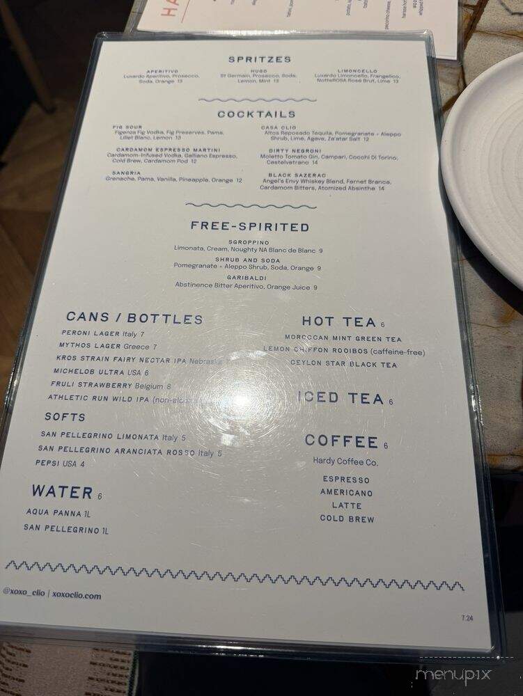 Clio - Omaha, NE menu_pic