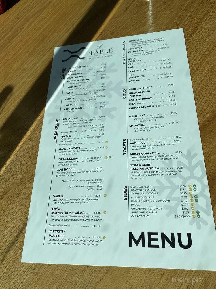 The Table - Harrisburg, PA menu_pic