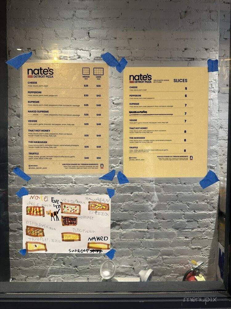 Nate's Detroit Style Pizza - Brooklyn, NY menu_pic