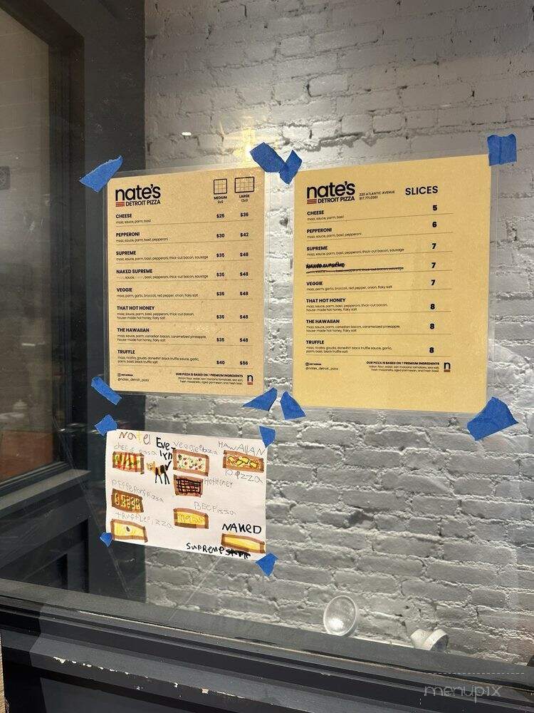 Nate's Detroit Style Pizza - Brooklyn, NY menu_pic