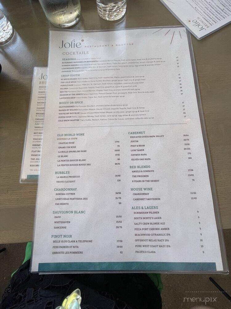Jolie Restaurant & Rooftop - Huntington Beach, CA menu_pic