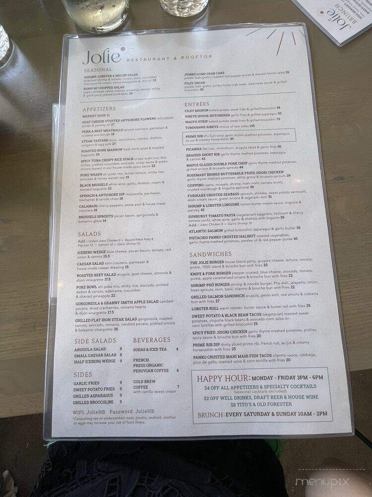 Jolie Restaurant & Rooftop - Huntington Beach, CA menu_pic
