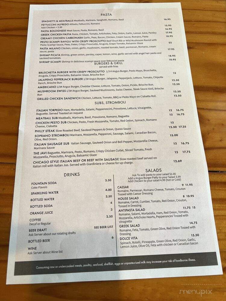 Italia's Pizza Kitchen - Costa Mesa, CA menu_pic