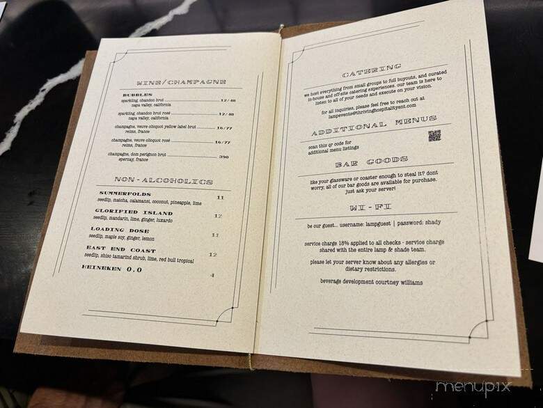 Lamp & Shade Craft Kitchen and Cocktails - Orlando, FL menu_pic