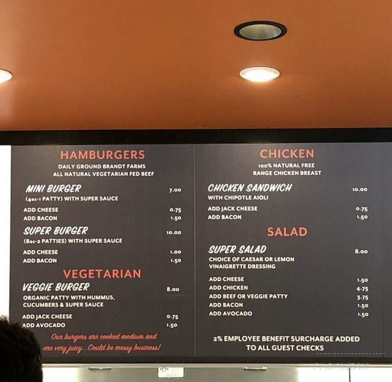 Super Duper Burgers - San Mateo, CA menu_pic