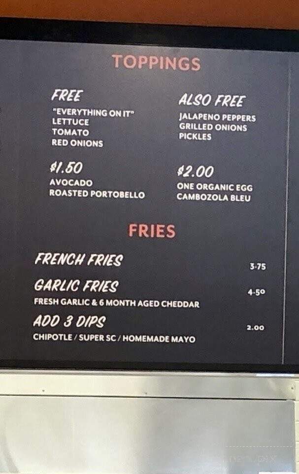 Super Duper Burgers - San Mateo, CA menu_pic