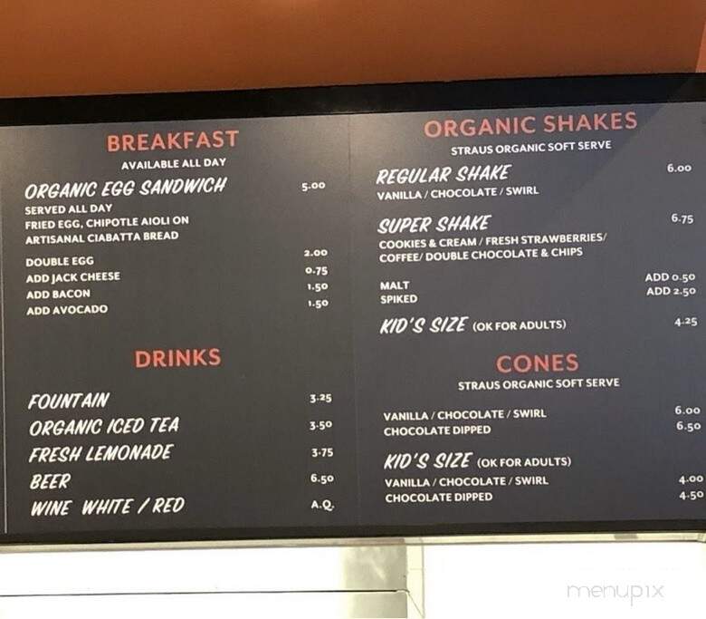 Super Duper Burgers - San Mateo, CA menu_pic