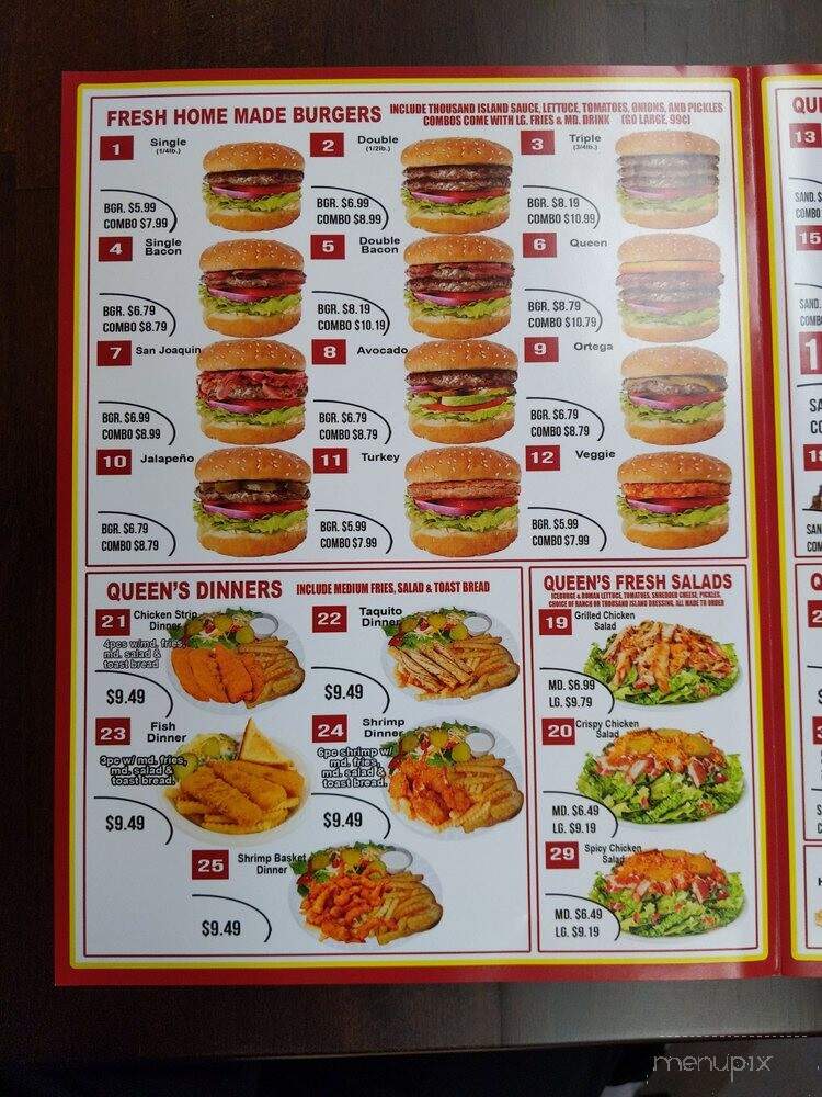 Queen Drive-IN - Victorville, CA menu_pic