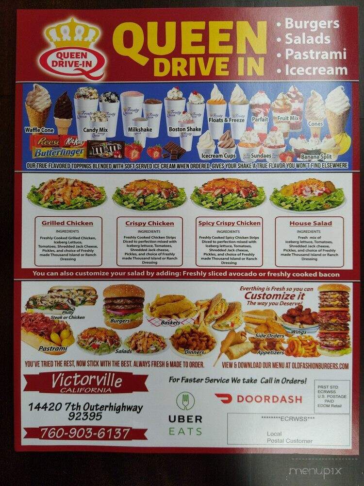 Queen Drive-IN - Victorville, CA menu_pic