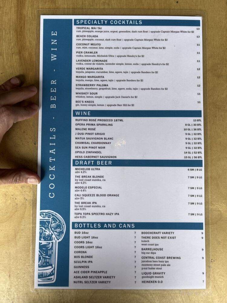 The Break - Pismo Beach, CA menu_pic