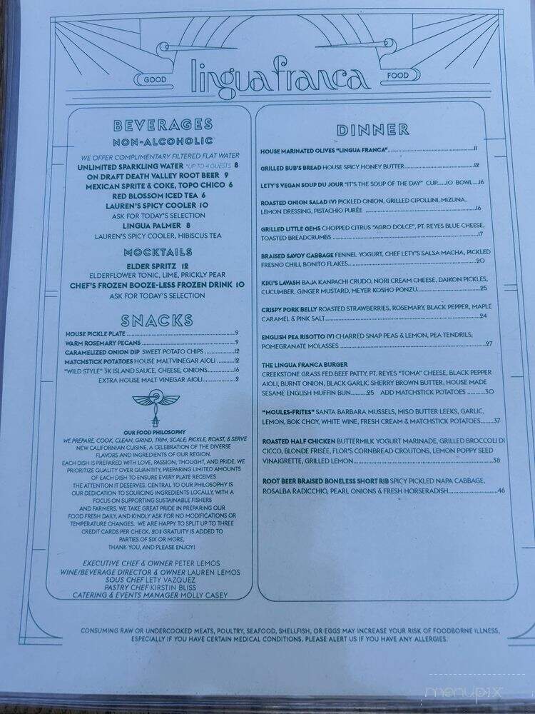 Lingua Franca - Los Angeles, CA menu_pic