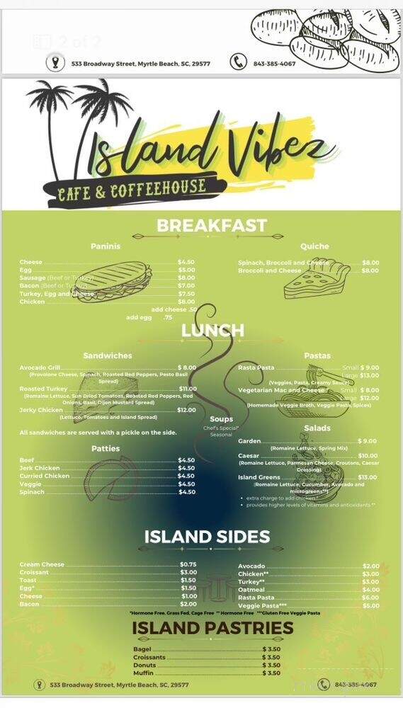 Island Vibez Cafe & Coffeehouse - Myrtle Beach, SC menu_pic