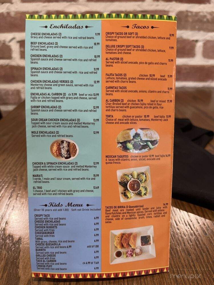 Hacienda Palomas - Livingston, TX menu_pic