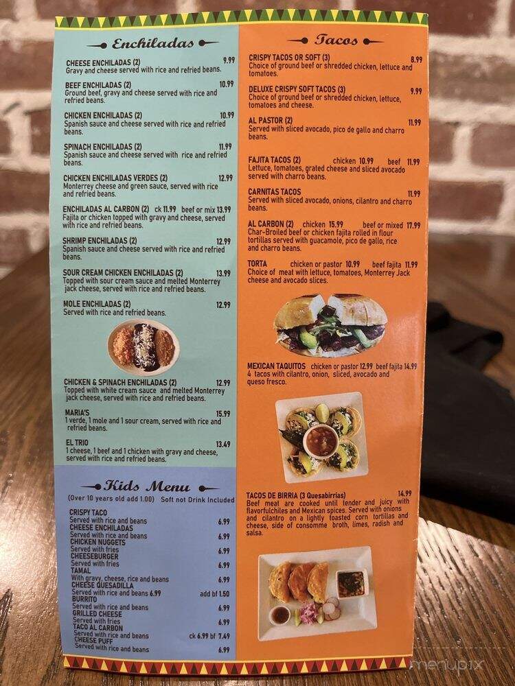 Hacienda Palomas - Livingston, TX menu_pic