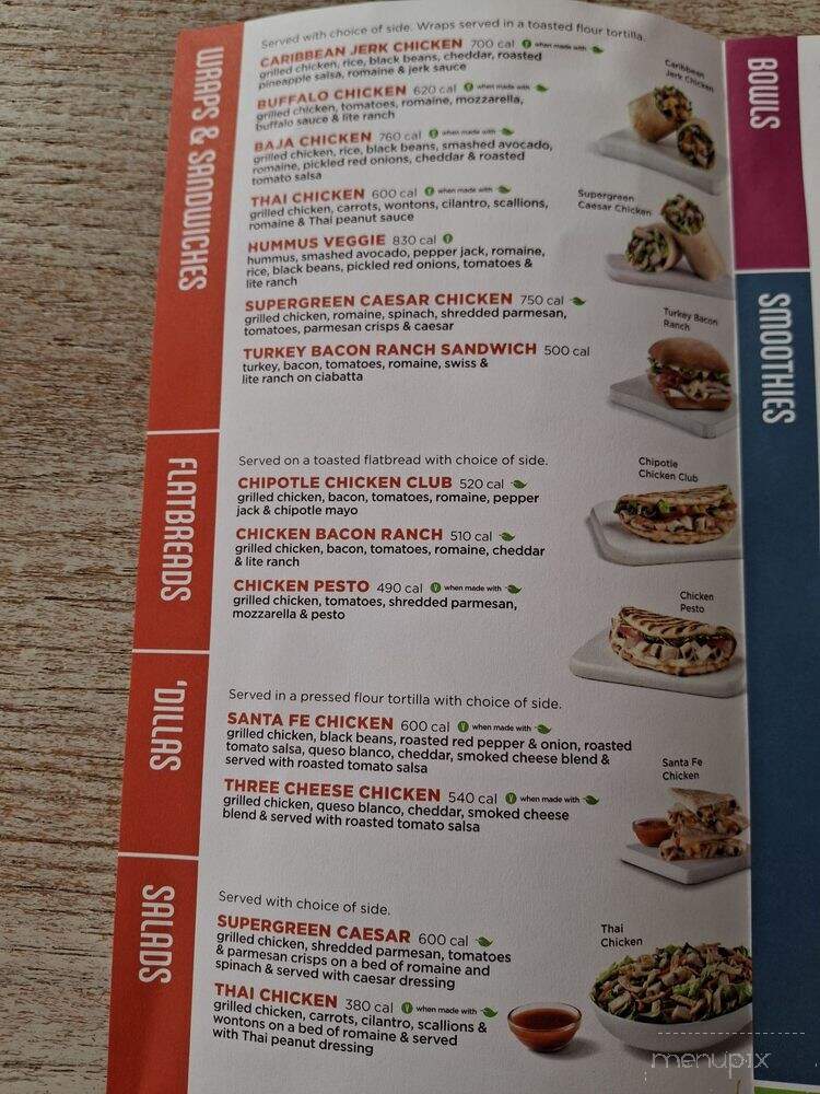 Tropical Smoothie Cafe - Washington, PA menu_pic