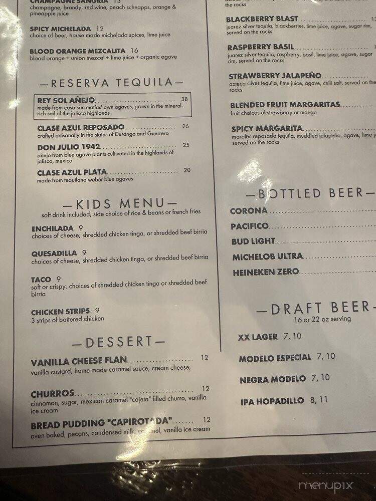 Carmelita's Kitchen + Tequila - Cypress, TX menu_pic