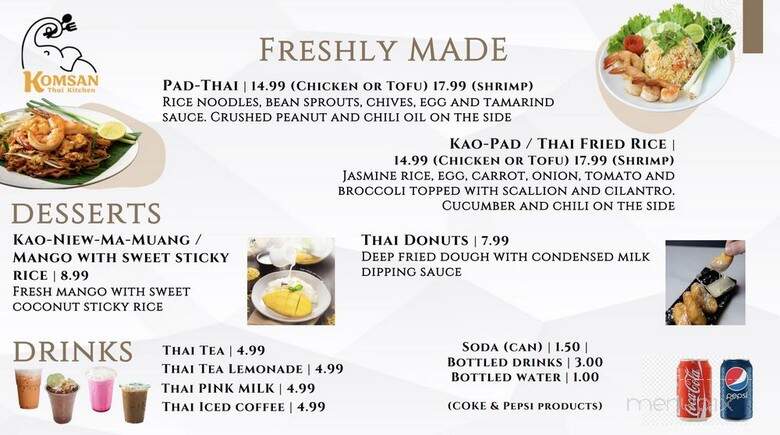 Komsan Thai Kitchen - Jacksonville, FL menu_pic
