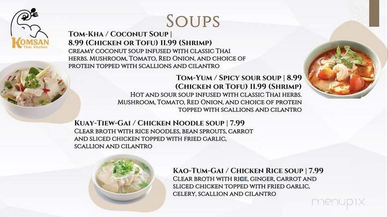 Komsan Thai Kitchen - Jacksonville, FL menu_pic