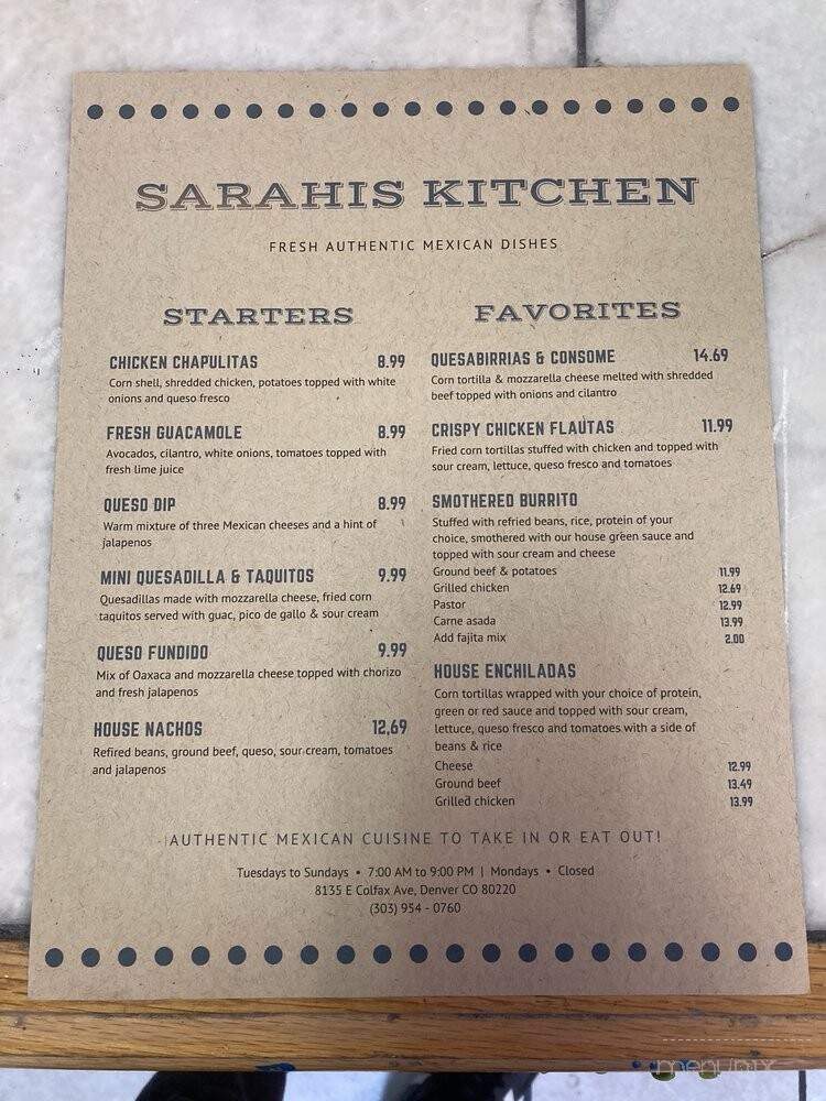 Sarahi's Kitchen - Denver, CO