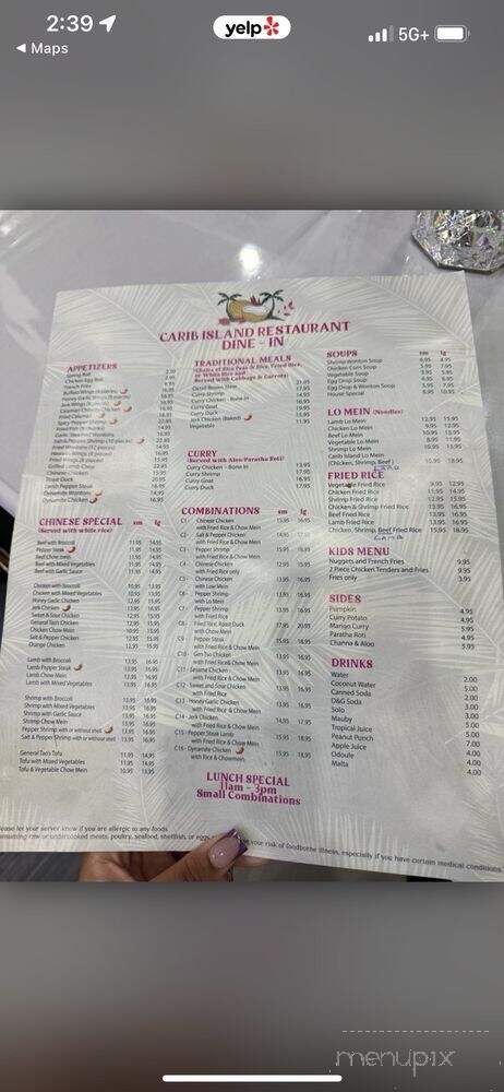 Carib Island Restaurant - Lauderhill, FL menu_pic