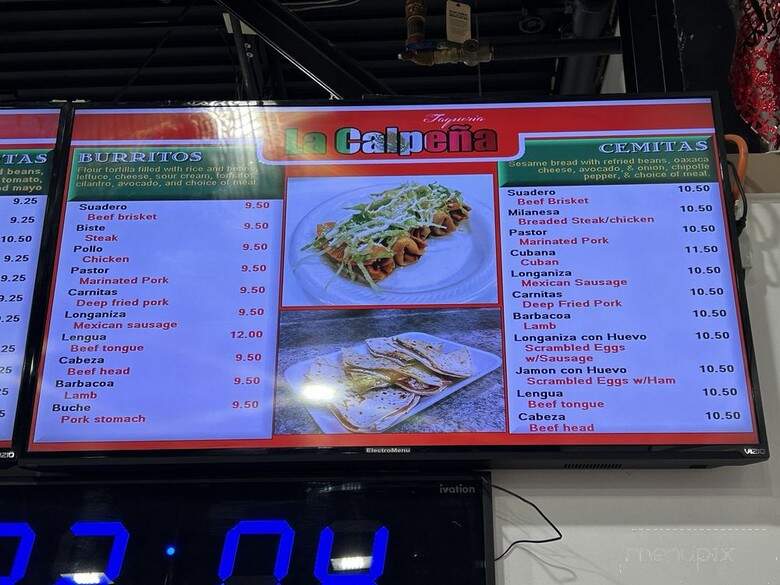 Taqueria La Calpena 2 - Mansfield, NJ menu_pic