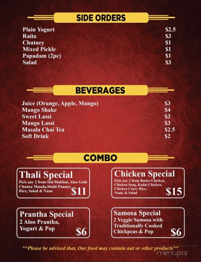 Pabla Curry House - Chilliwack, BC menu_pic