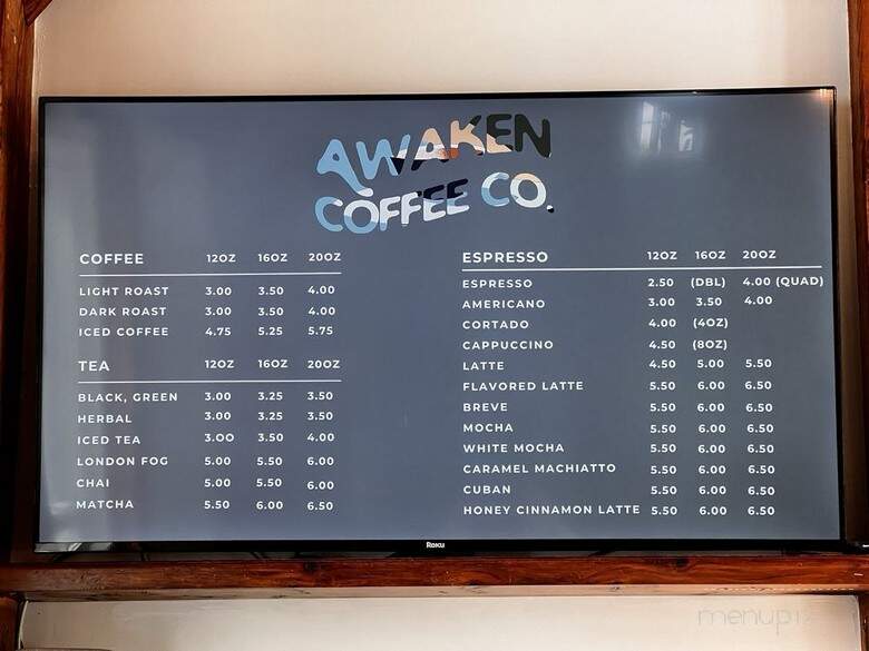 The Awaken House - Spring Hill, TN menu_pic