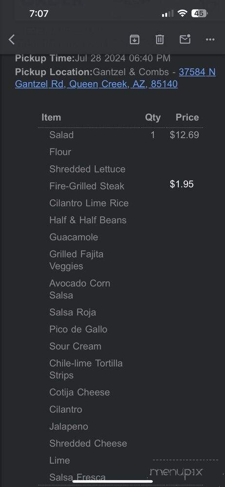Cafe Rio - Queen Creek, AZ menu_pic