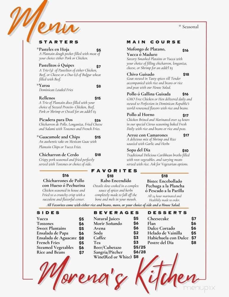 Morena's Kitchen - New York, NY menu_pic