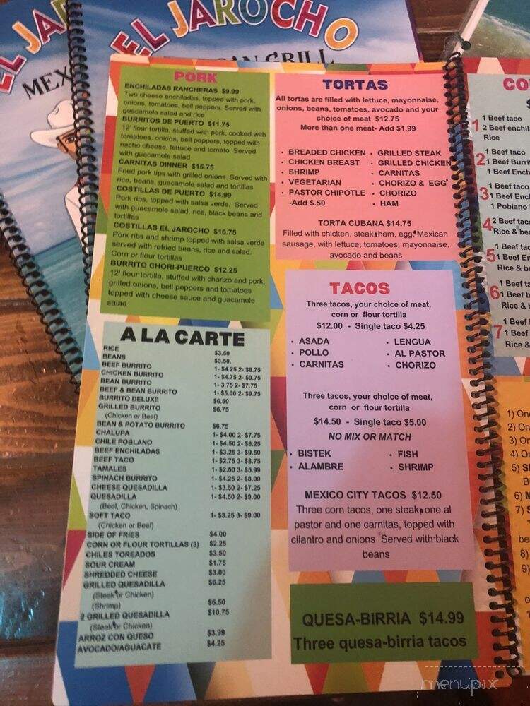 El Jarocho Mexican Grill - Brevard, NC menu_pic