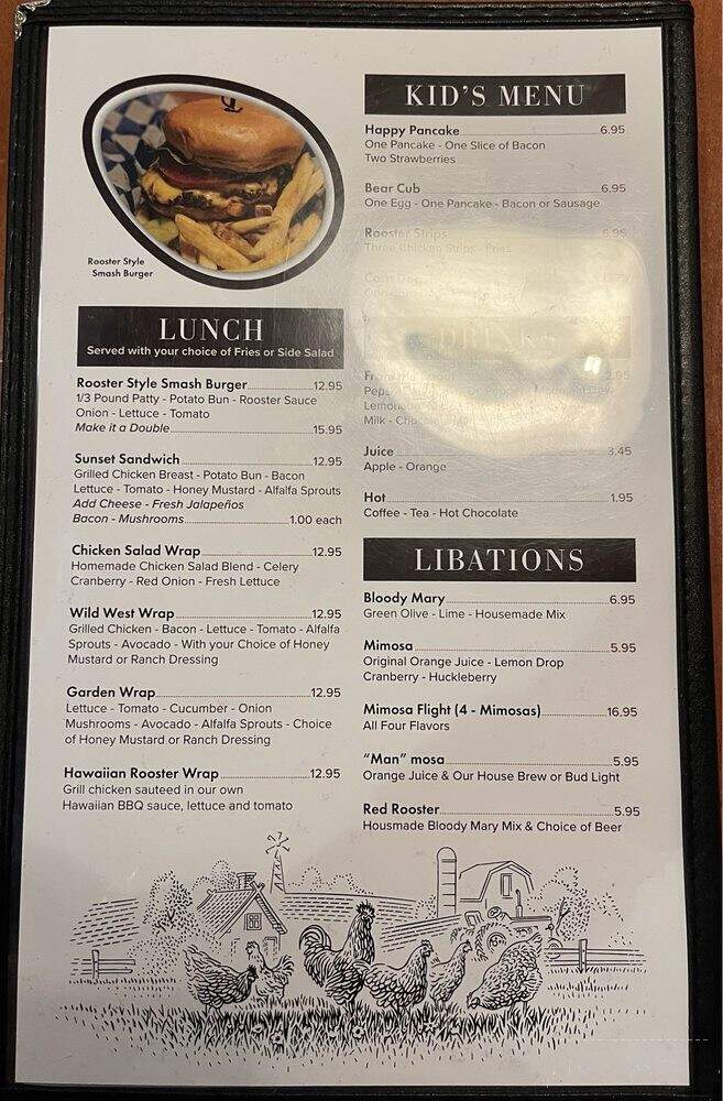 Rooster's Cafe - Cody, WY menu_pic