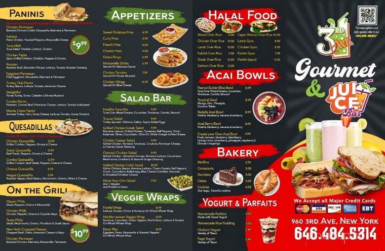 3rd Ave Gourmet & Juice Bar - New York, NY menu_pic