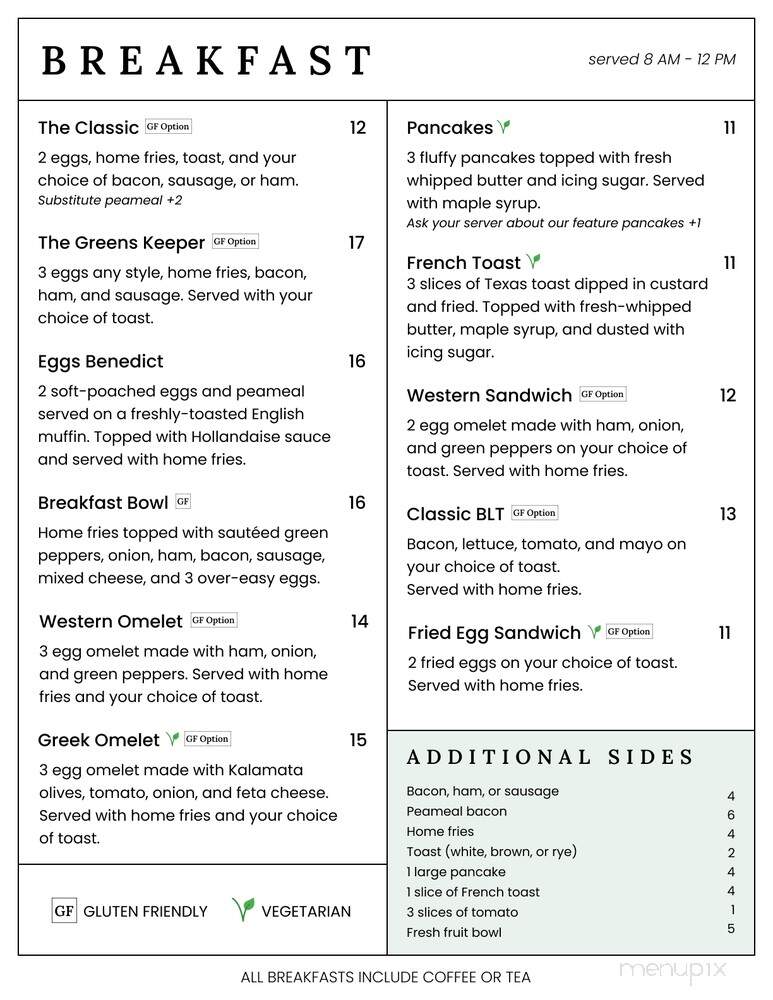 The Greens Bistro - Simcoe, ON menu_pic