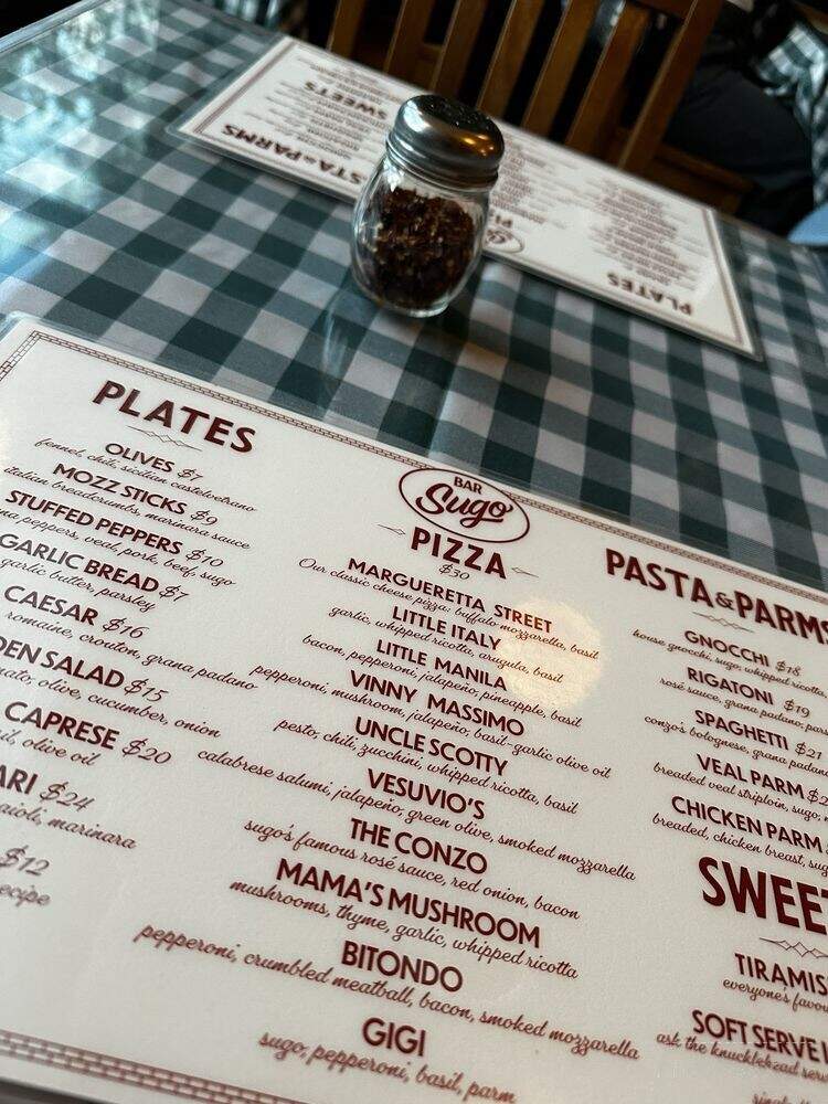 Bar Sugo - Toronto, ON menu_pic
