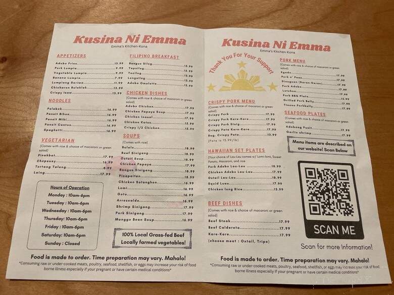 Kusina Ni Emma - Kailua-Kona, HI menu_pic