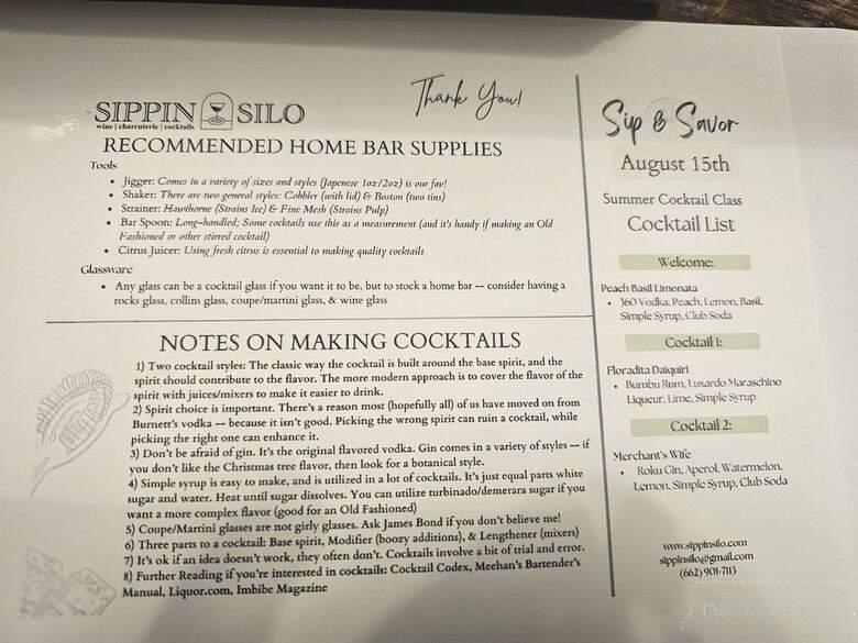 Sippin Silo - Southaven, MS menu_pic