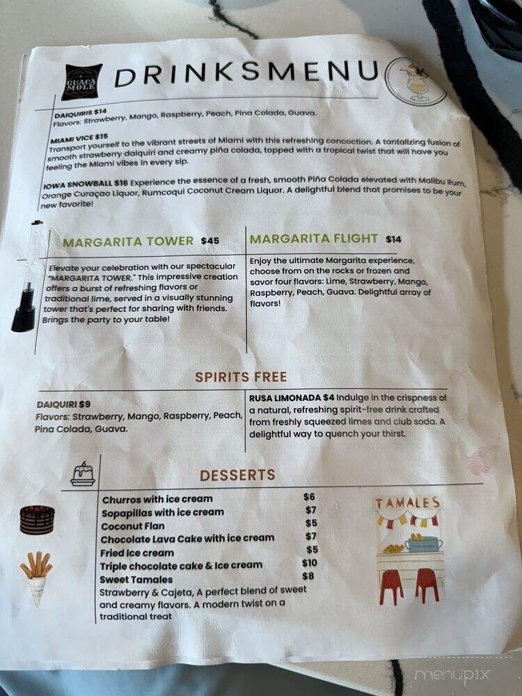 E Guacamole Patio & Cantina - Waukee, IA menu_pic