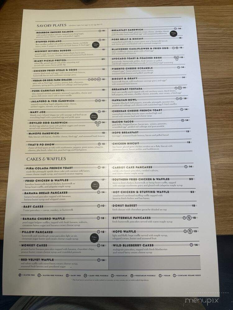 Hope Breakfast Bar - Woodbury, MN menu_pic